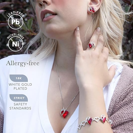 Valentine's Day Birthstone Crystal Heart Infinity Love Necklace